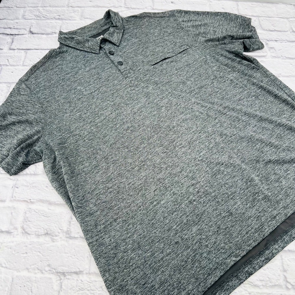 Duluth Trading Co Polo Shirt Mens 2XL Heathered Gray Short Sleeve Casual